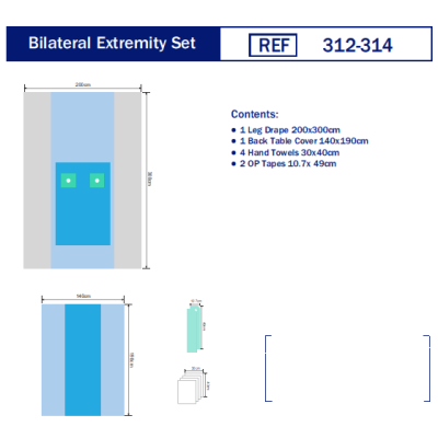 SecurePlus  Bilateral Extremity Drape Set ; Sterile  5pcs/case